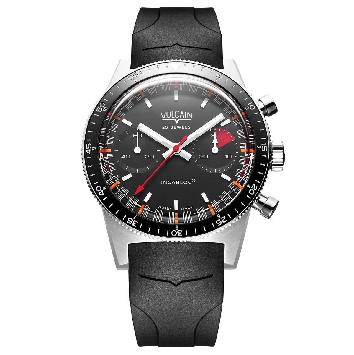 Vulcain Skindiver Chronographe rouge et noir 590176B07.BAR255
