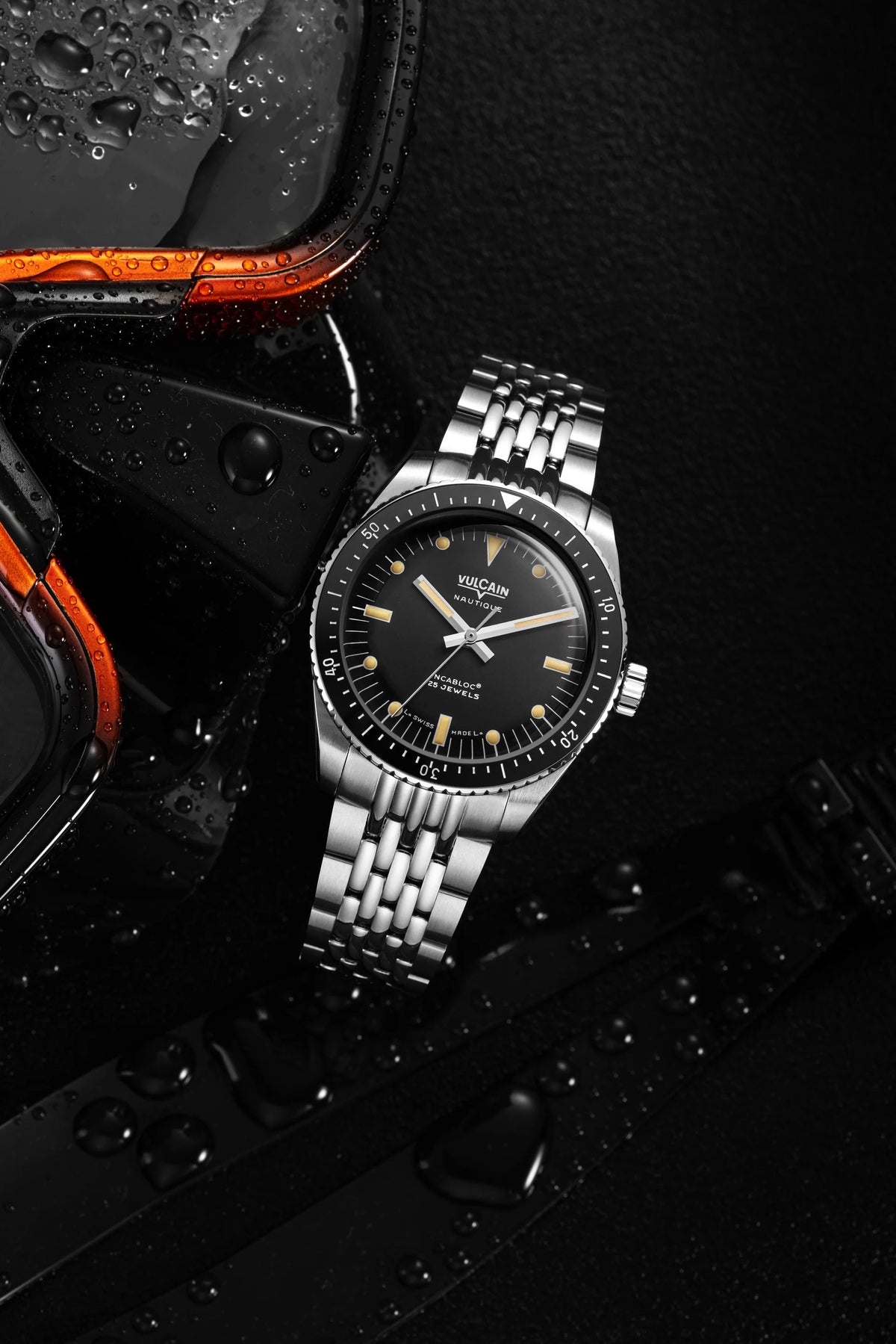 Vulcain Nautique Skindiver Nero Automatic 38mm 660170A07.BHM287