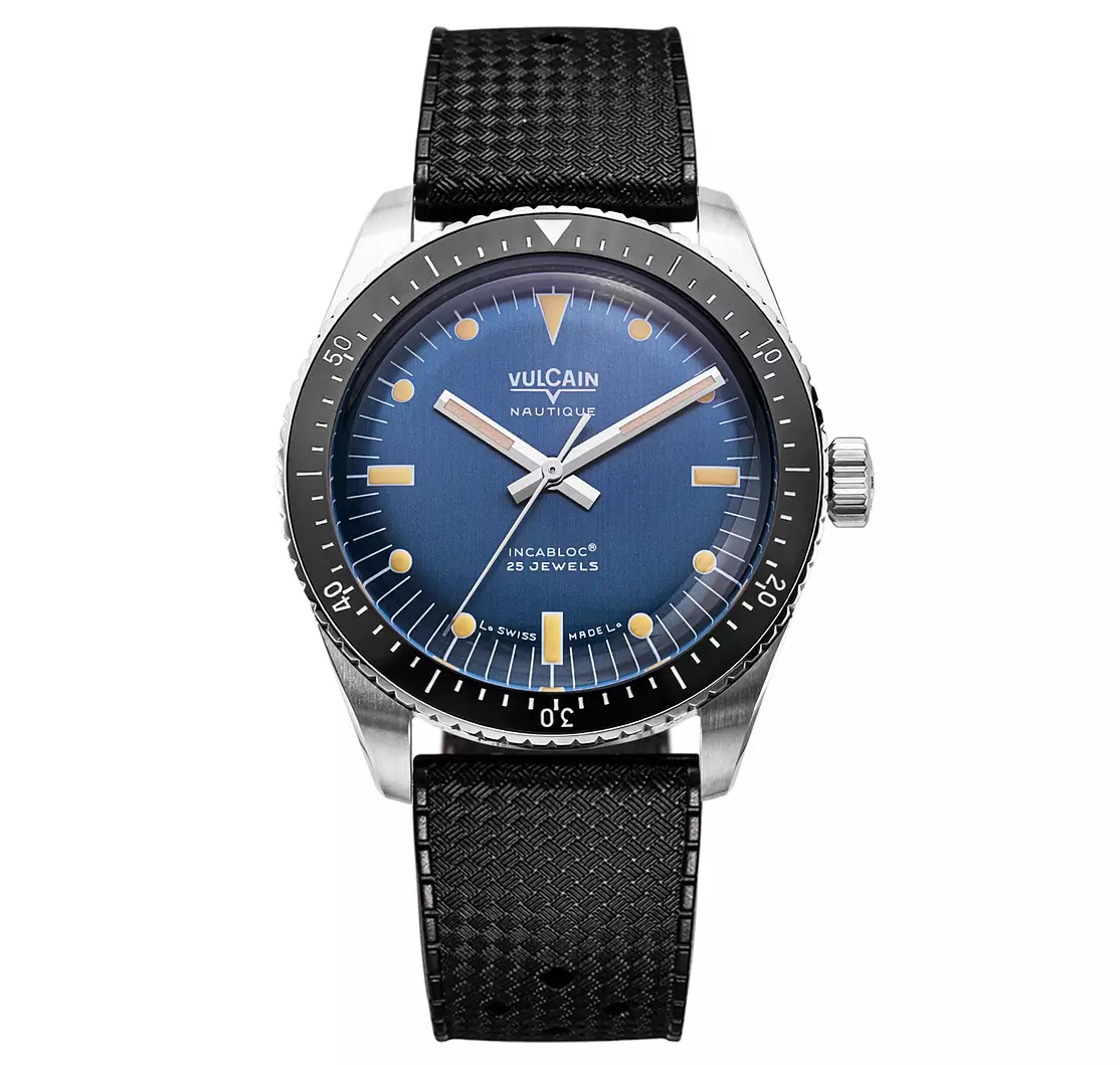 Vulcain Nautique Skindiver Blue Automatic 38mm Rubber 660170A37.BAR200