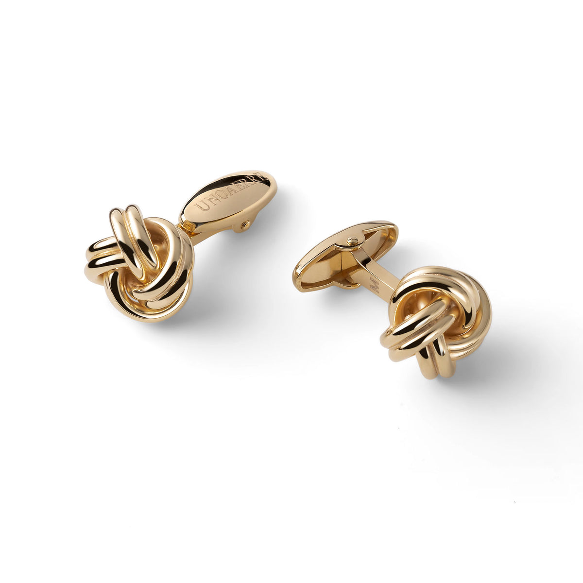 Gemelli nodo in argento dorato Unoaerre 6603