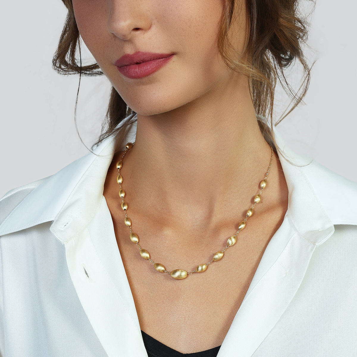 Unoaerre 6660 satin gold-plated silver necklace 
