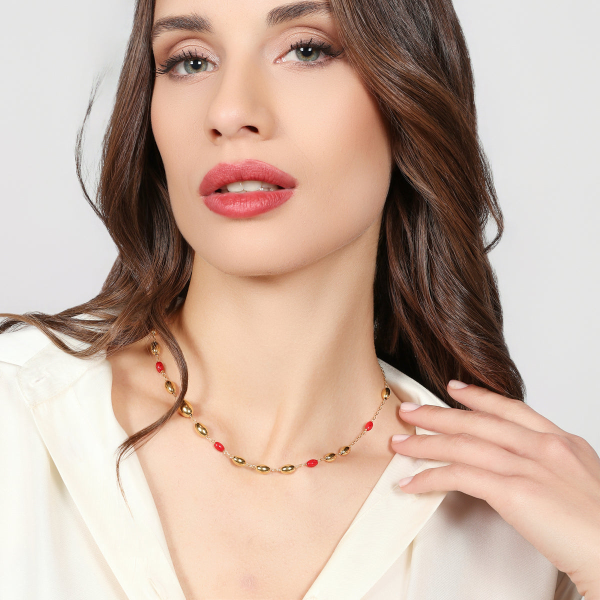 Unoaerre 6708 satin silver necklace 