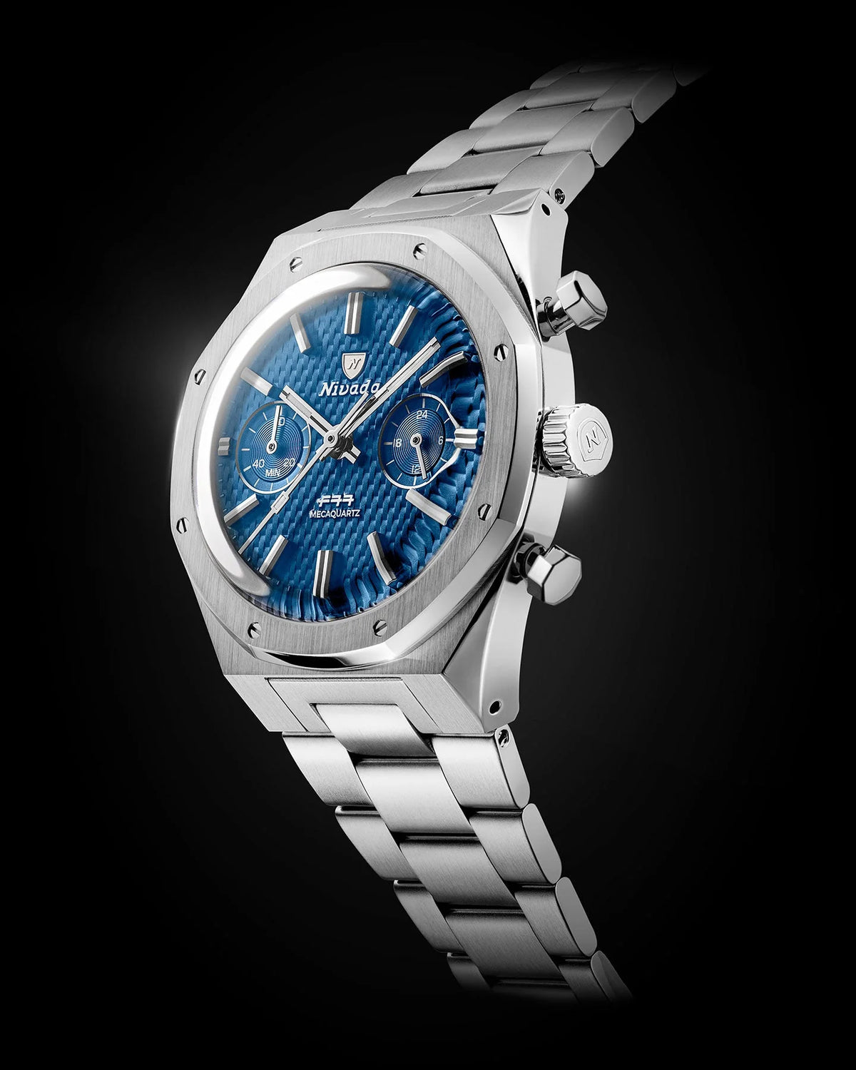 Nivada Grenchen F77 Chrono Mecaquartz Blue 68000Q77