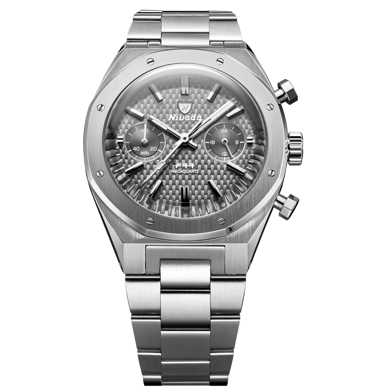 Nivada Grenchen F77 Chrono Mecaquartz Grey 68001Q77