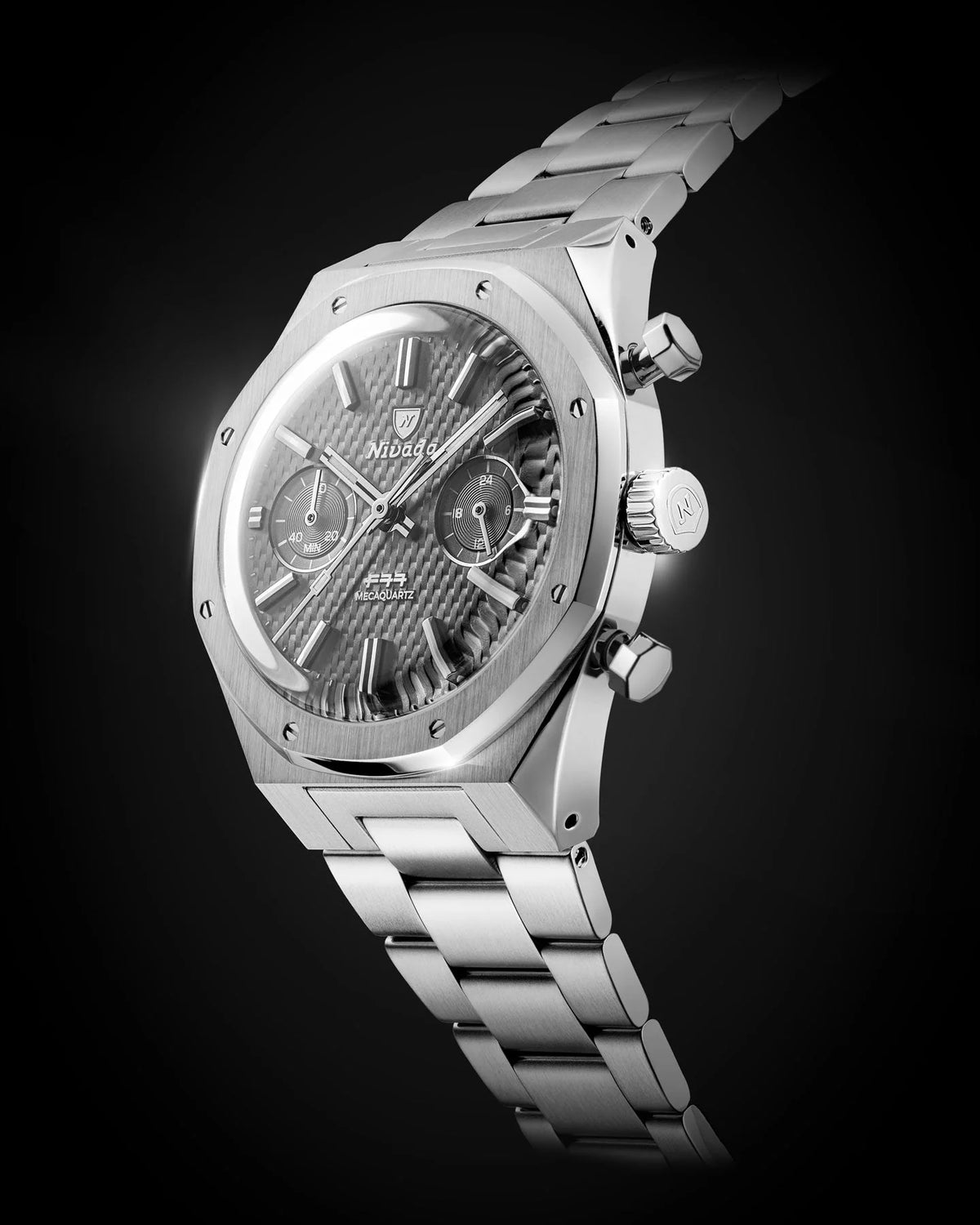 Nivada Grenchen F77 Chrono Mecaquartz Grey 68001Q77