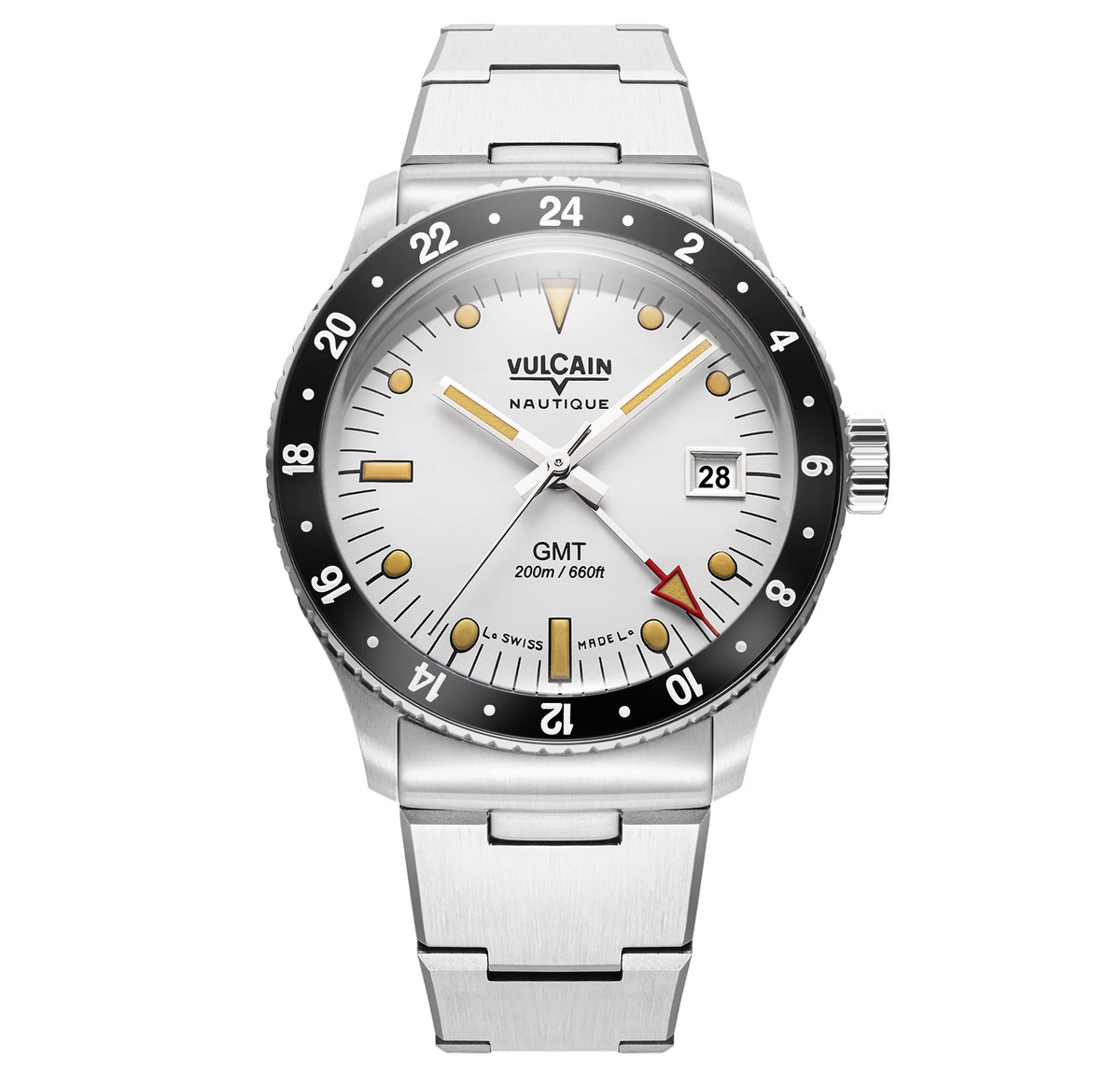 Vulcain Nautique Skindiver GMT Luminova Beige 680174B07.BHM286