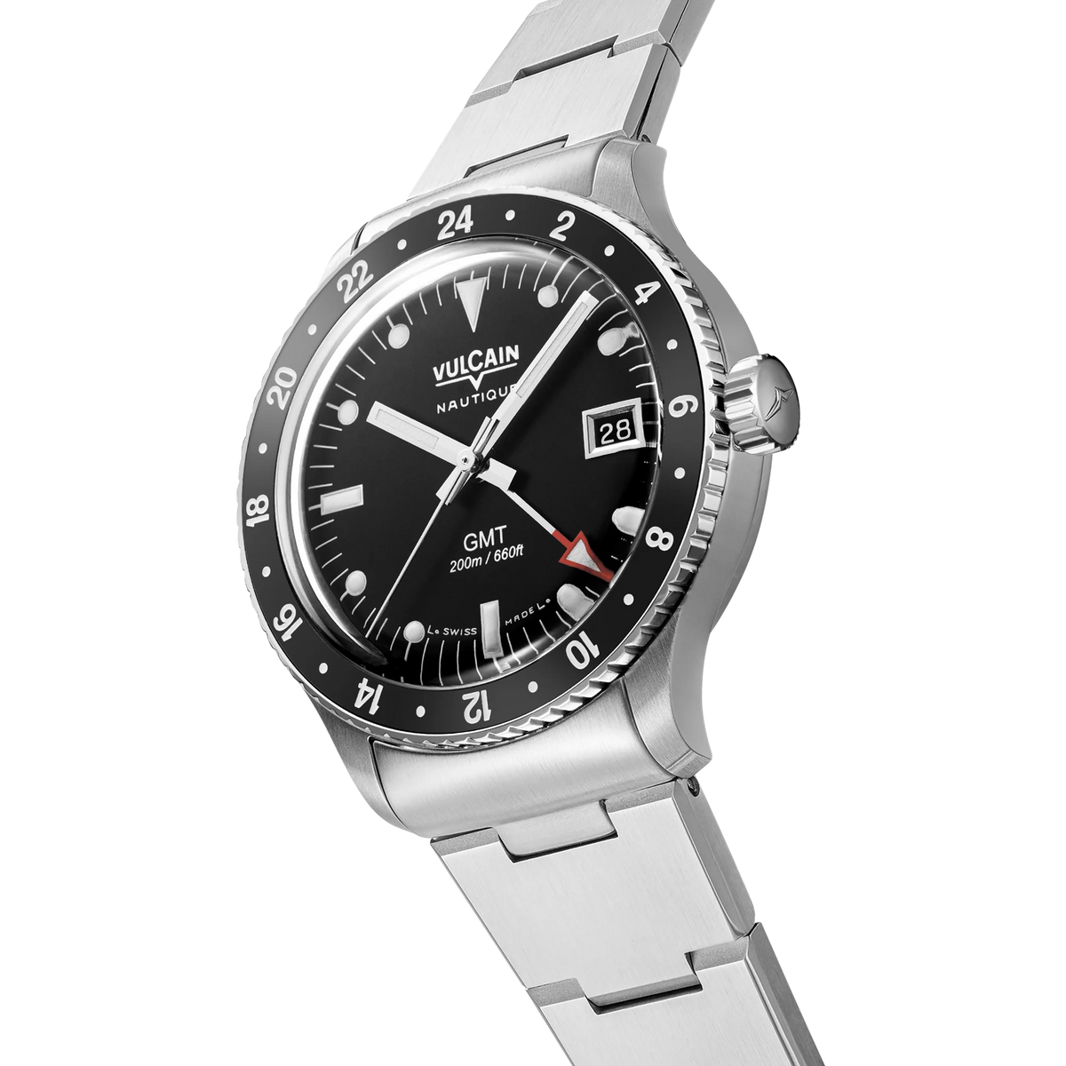 Vulcain Nautique Skindiver GMT Luminova White 680174B07.BMH286