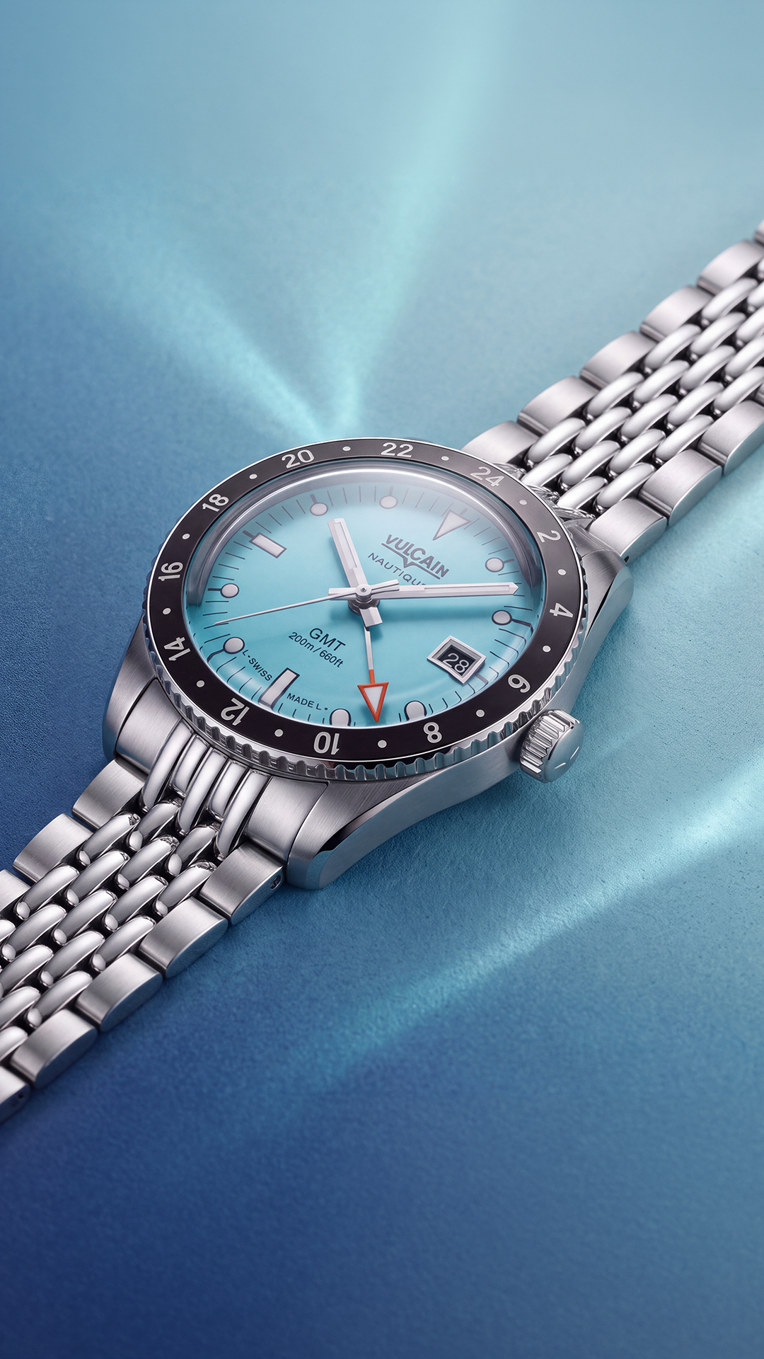 Vulcain Nautique Skindiver GMT Light Blue Limited Edition 680174BM7.BHM287