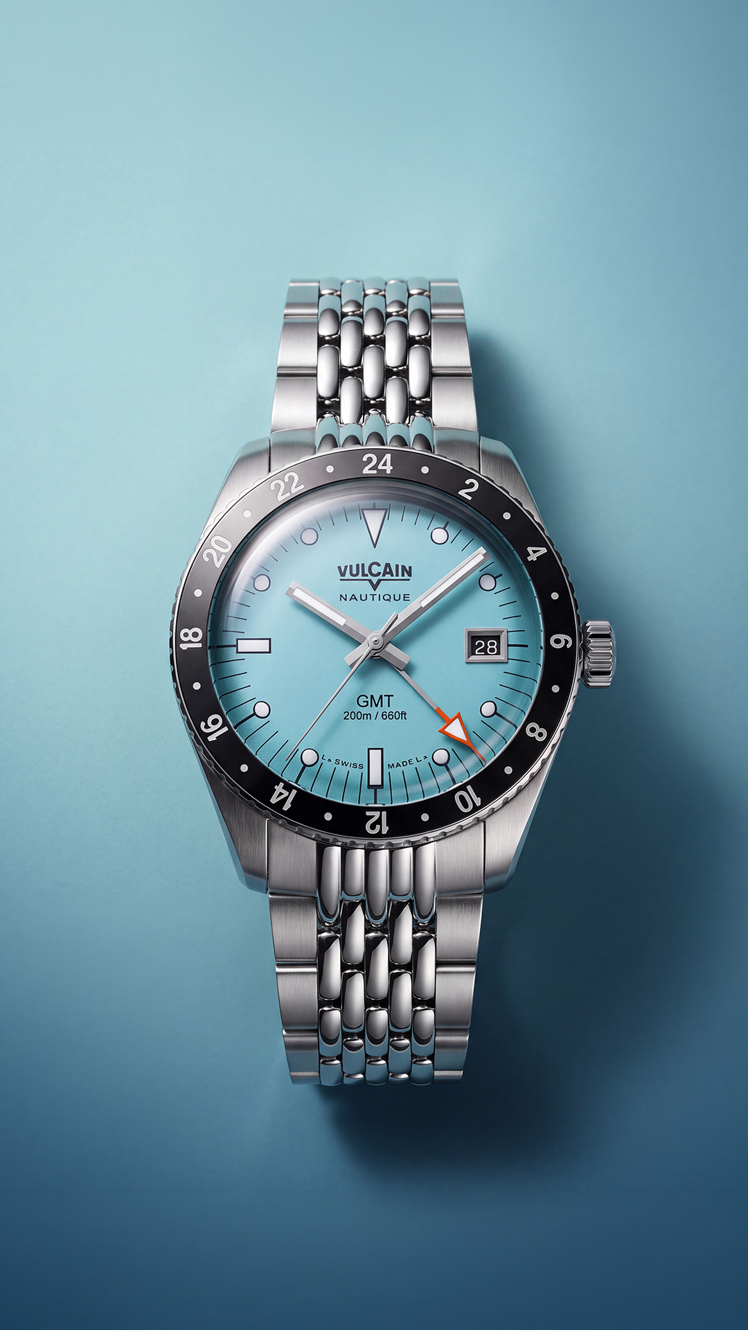 Vulcain Nautique Skindiver GMT Light Blue Limited Edition 680174BM7.BHM287
