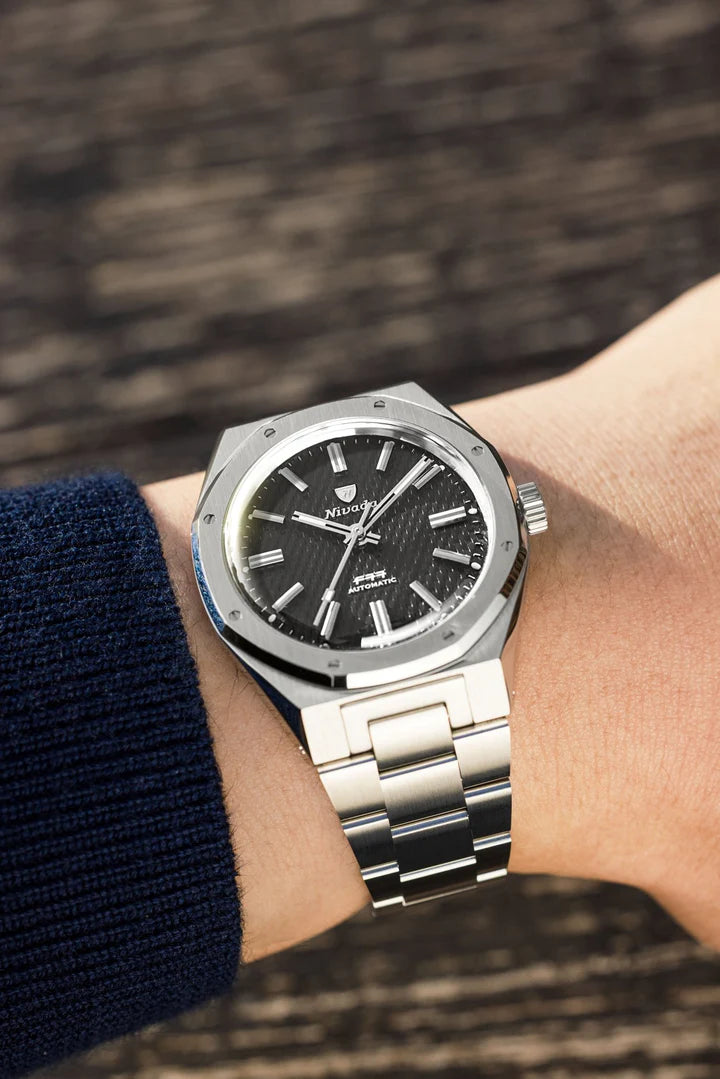 Nivada Grenchen F77 Black MK2 38mm No Date 68043A77