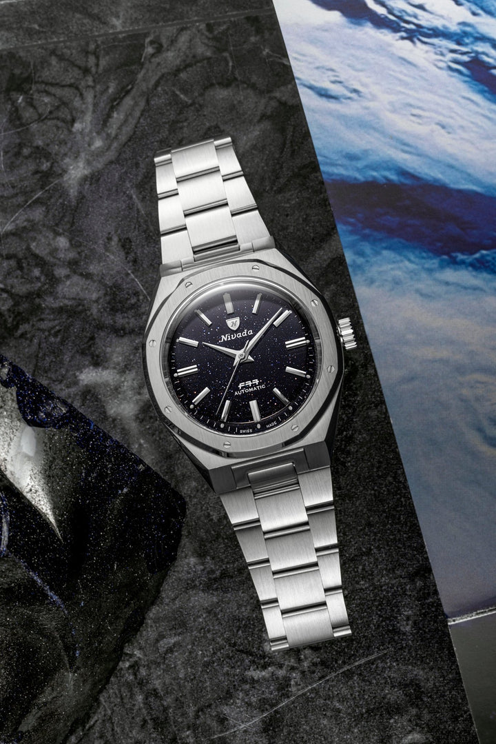 Nivada Grenchen F77 Dark Blue Aventurine MK2 38mm 68047A77