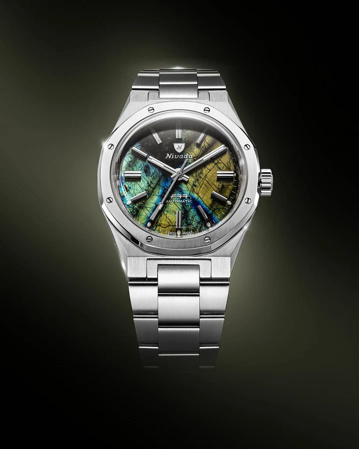 Nivada Grenchen F77 MK2 Labradorite 100 Years 38mm 68054A77