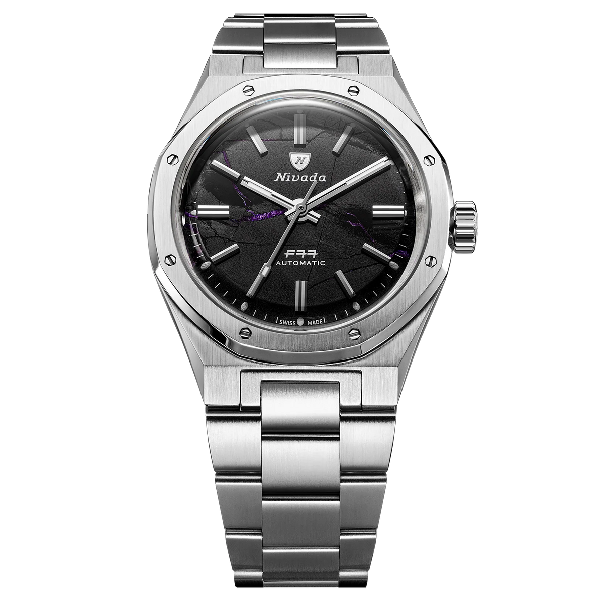 Nivada Grenchen F77 MK2 Shungite Black 100 Years 38mm 68058A77
