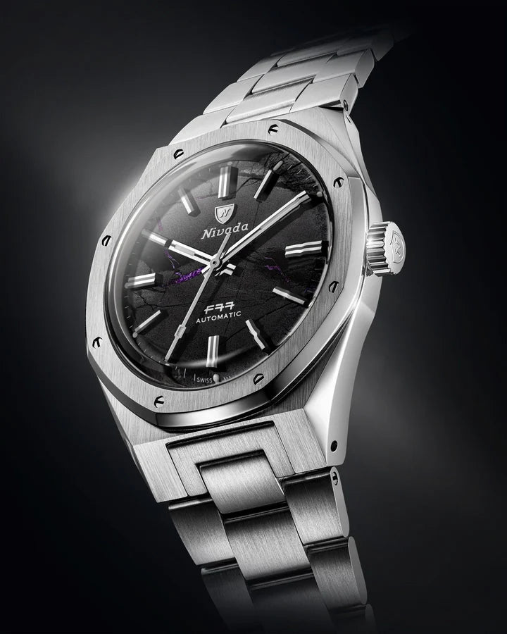 Nivada Grenchen F77 MK2 Shungite Black 100 Years 38mm 68058A77