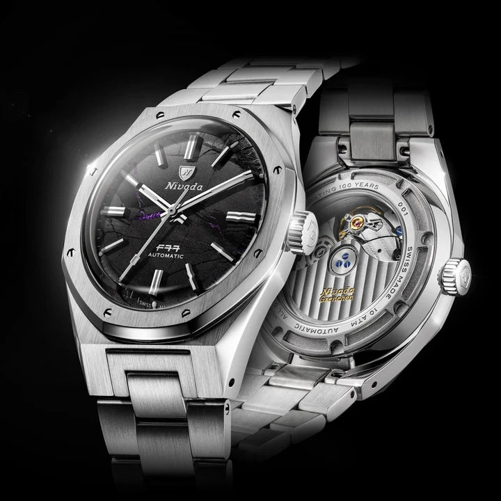 Nivada Grenchen F77 MK2 Shungite Black 100 Years 38mm 68058A77