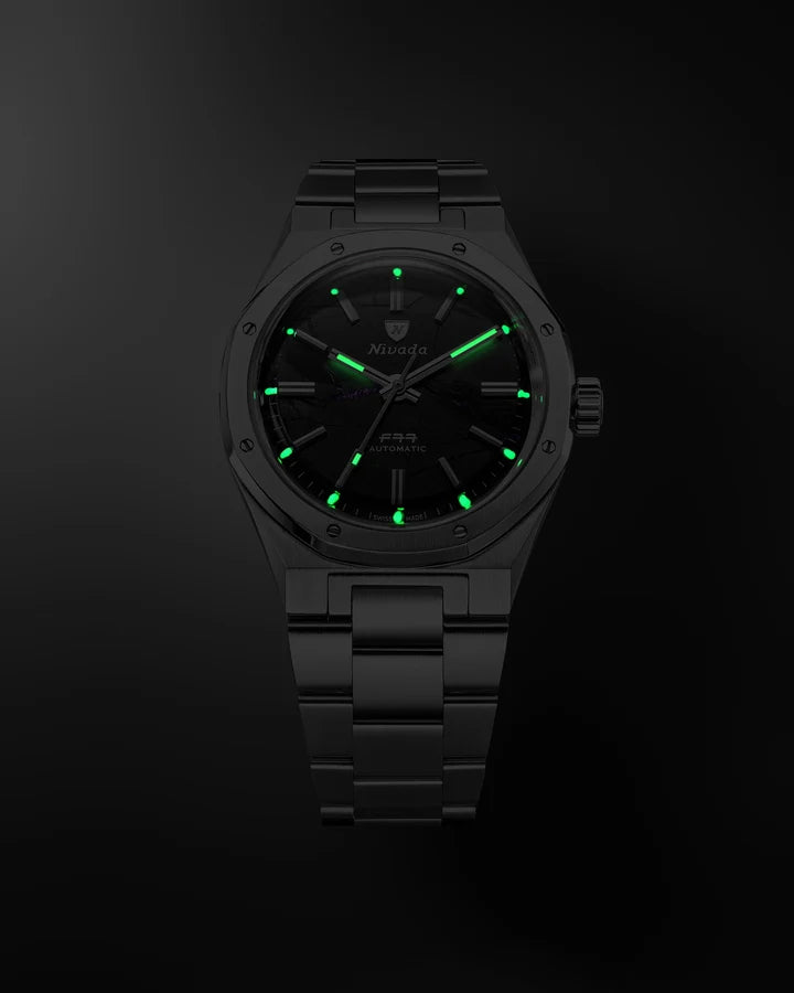 Nivada Grenchen F77 MK2 Shungite Black 100 Years 38mm 68058A77