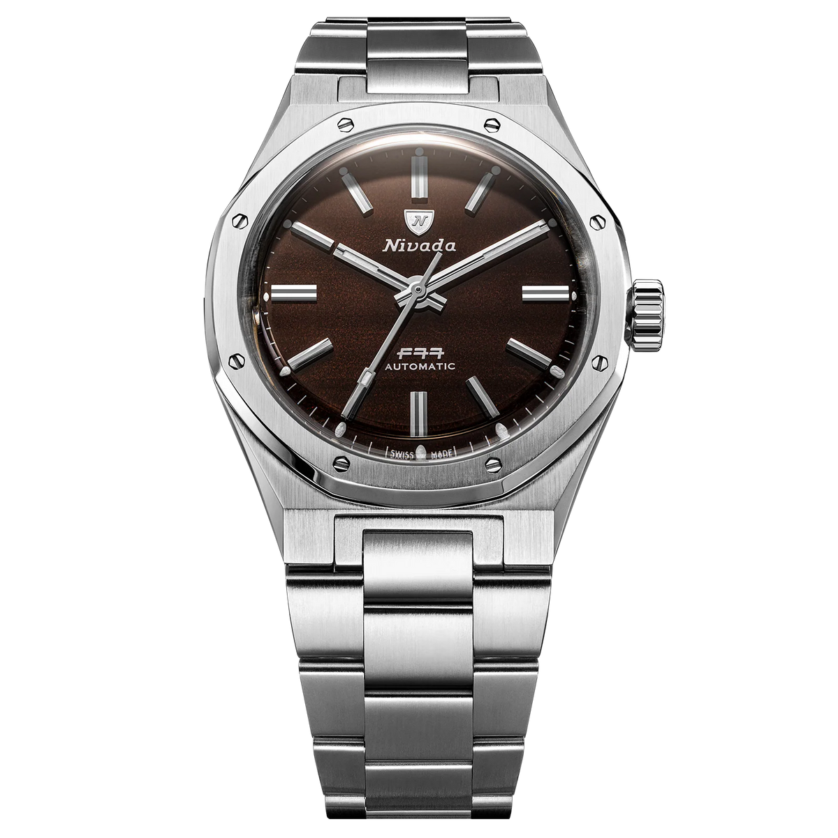 Nivada Grenchen F77 MK2 Smoky Quartz 100 Years 38mm 68060A77