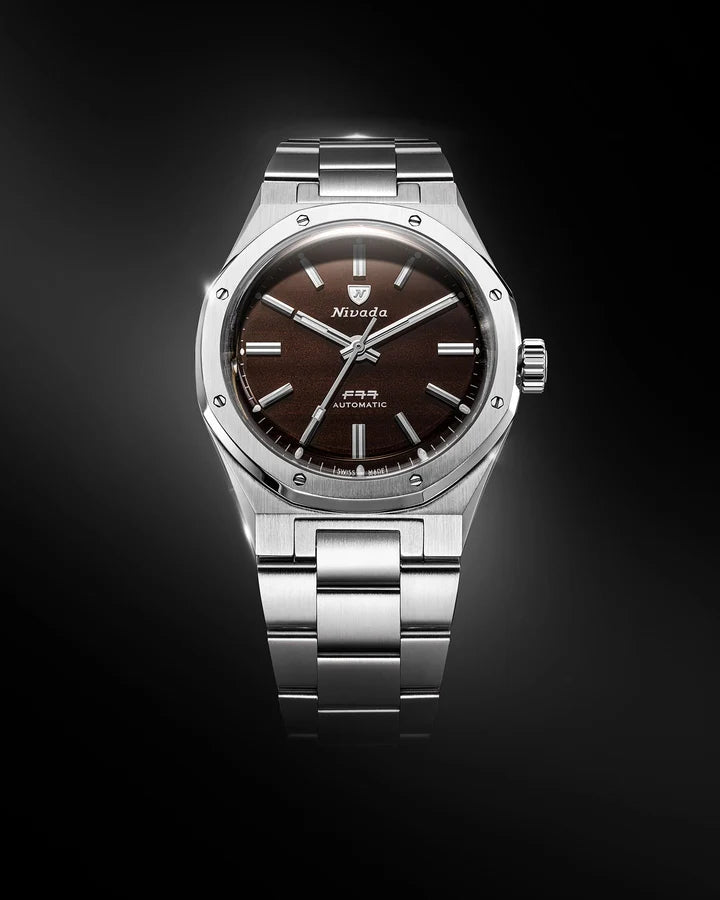 Nivada Grenchen F77 MK2 Smoky Quartz 100 Years 38mm 68060A77