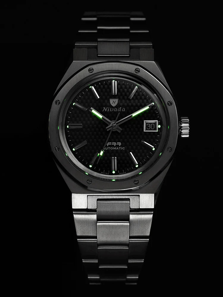 Nivada Grenchen F77 Noir Date 69000A77