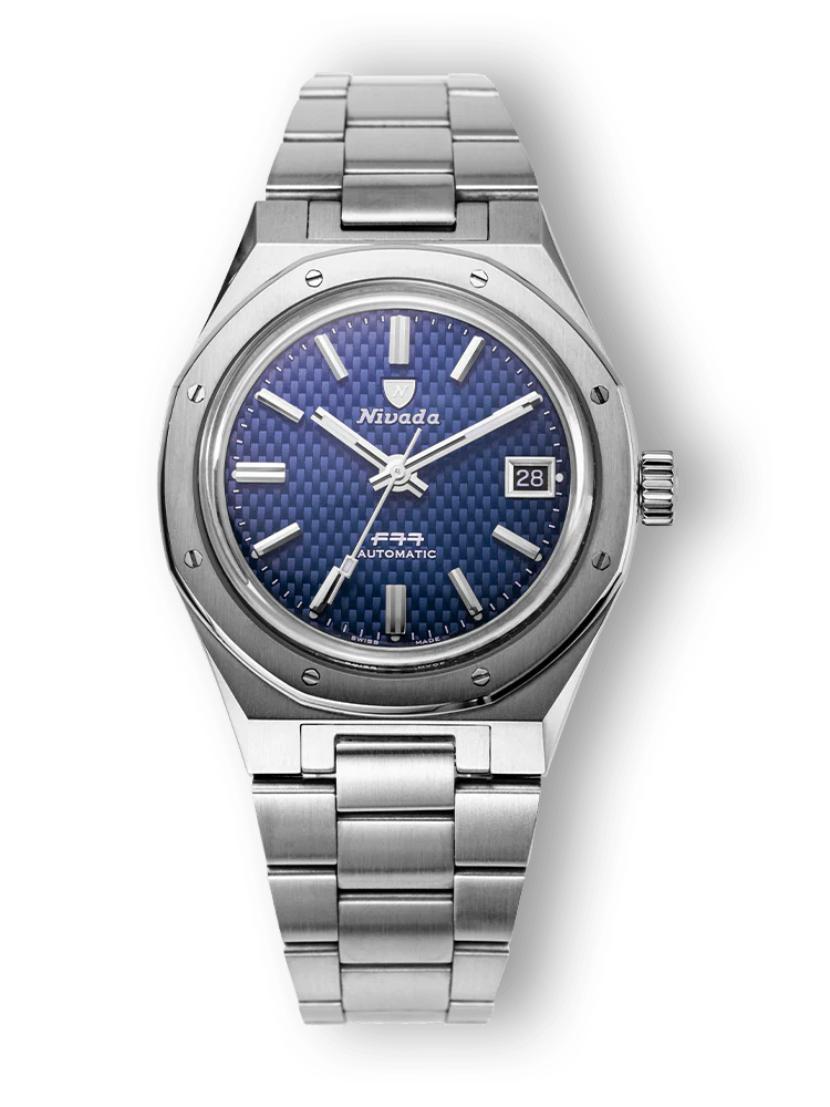 Nivada Grenchen F77 Blue Date 69001A77