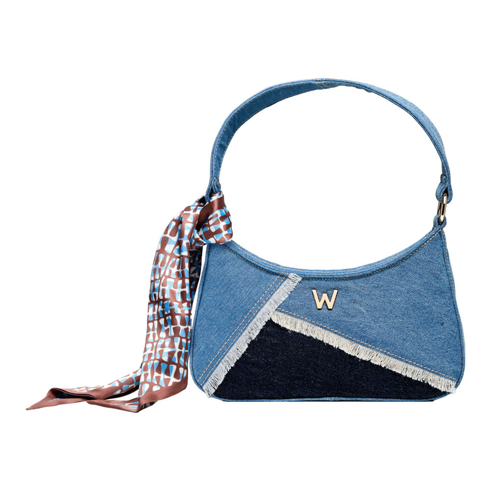 Mimi Swirl Shoulder Bag with Scarf Limited Edition – Patchwork Denim