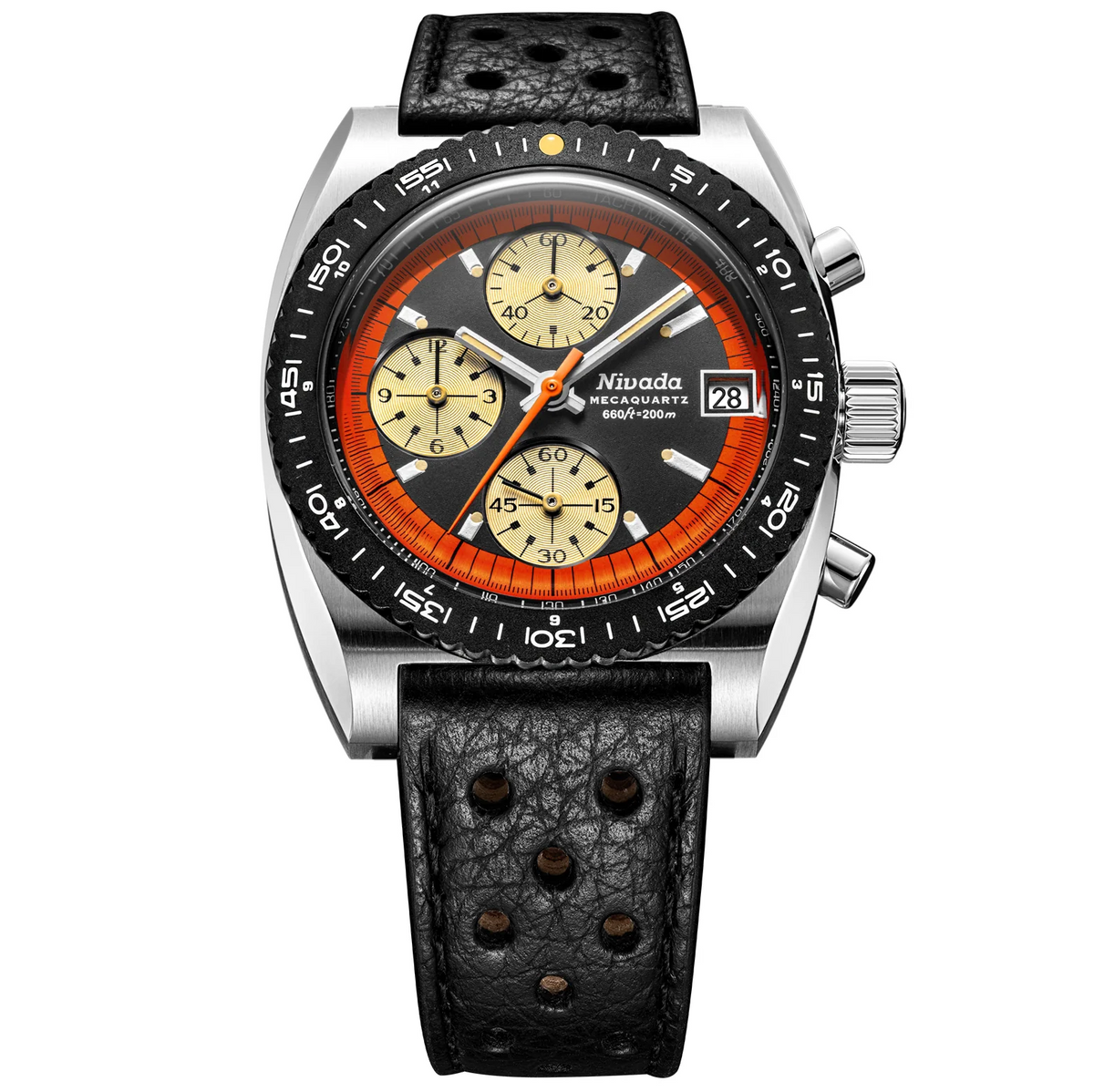 Nivada Grenchen Autochron Orange Mecaquartz 77004Q10