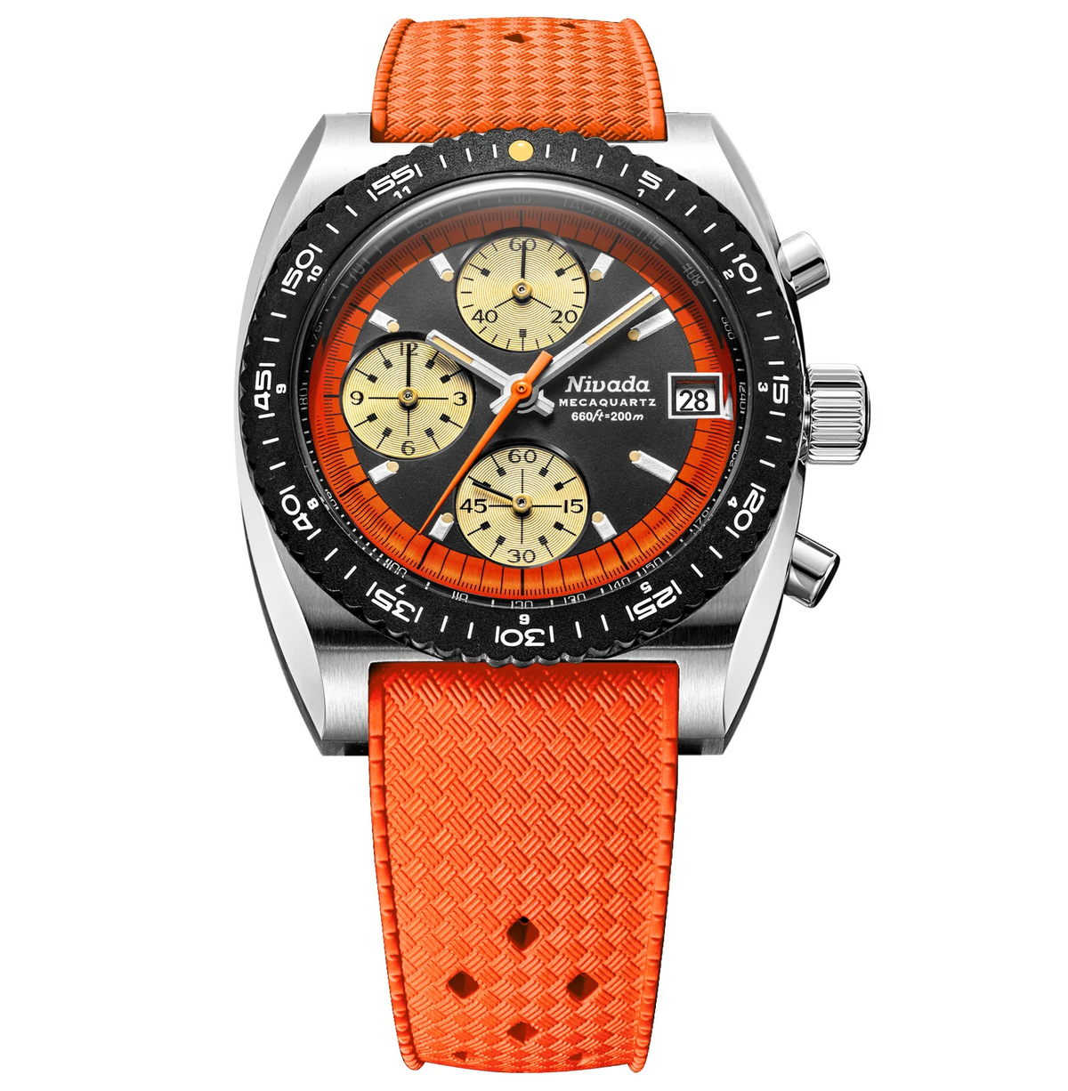 Nivada Grenchen Autochron Orange Mecaquartz 77004Q27