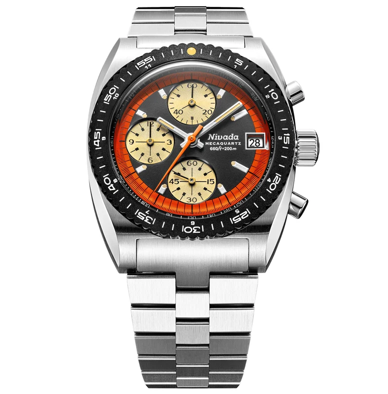 Nivada Grenchen Autochron Orange Mecaquartz 77004Q45