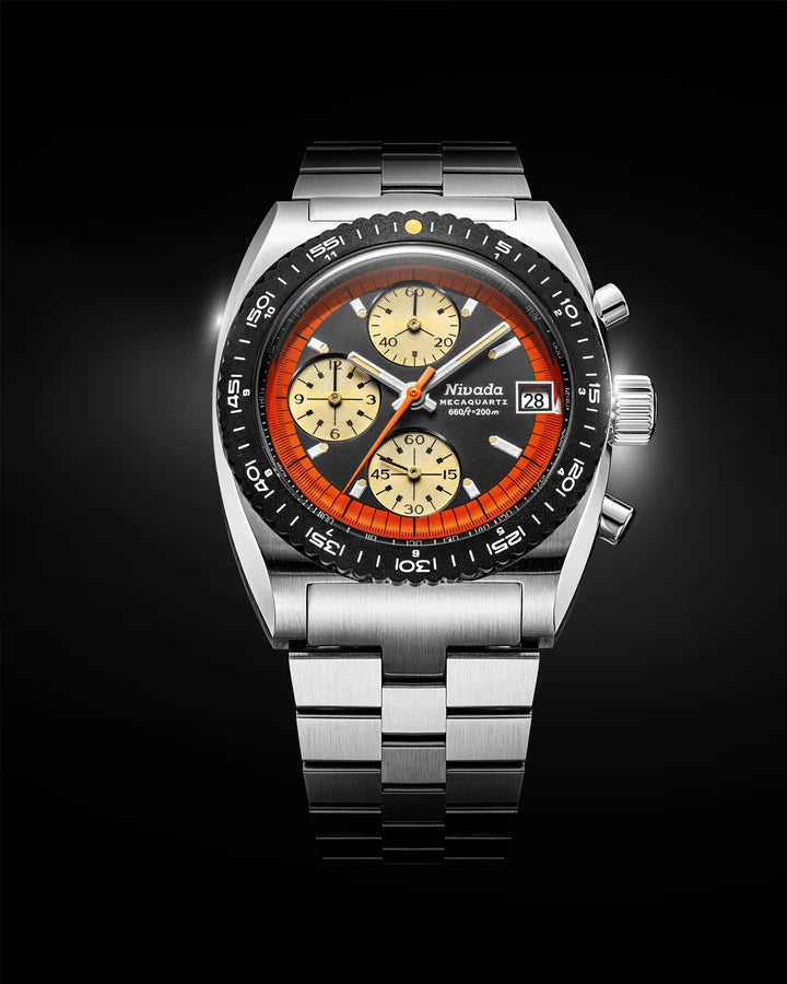 Nivada Grenchen Autochron Orange Mecaquartz 77004Q45
