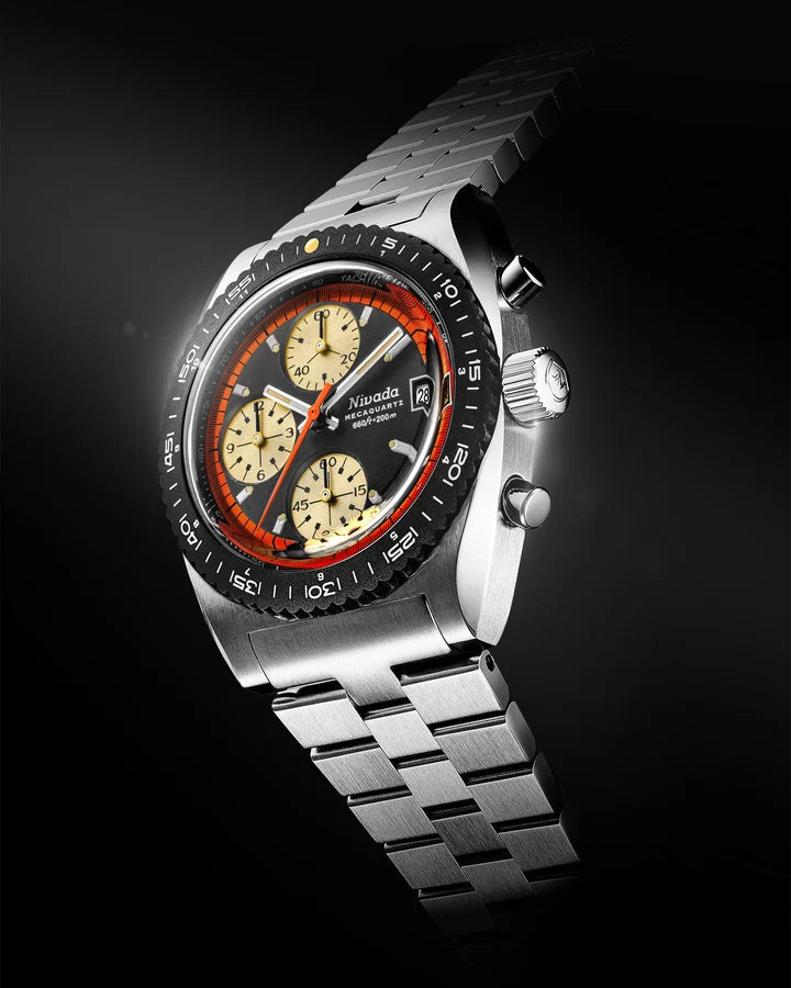Nivada Grenchen Autochron Orange Mecaquartz 77004Q45