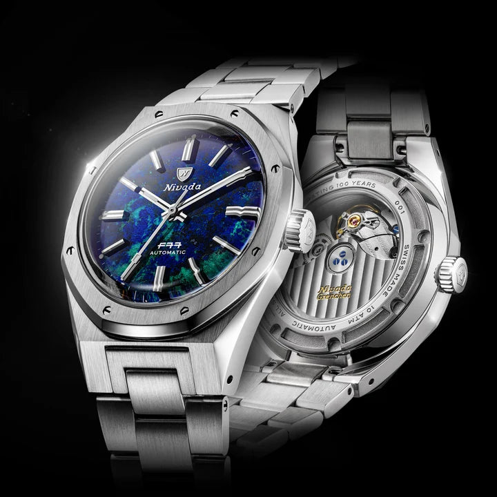 Nivada Grenchen F77 MK2 Azurite 100 Years 38mm 68056A77