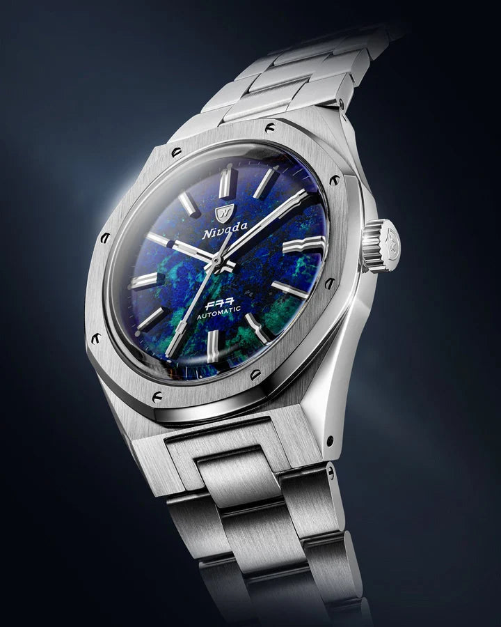 Nivada Grenchen F77 MK2 Azurite 100 Years 38mm 68056A77