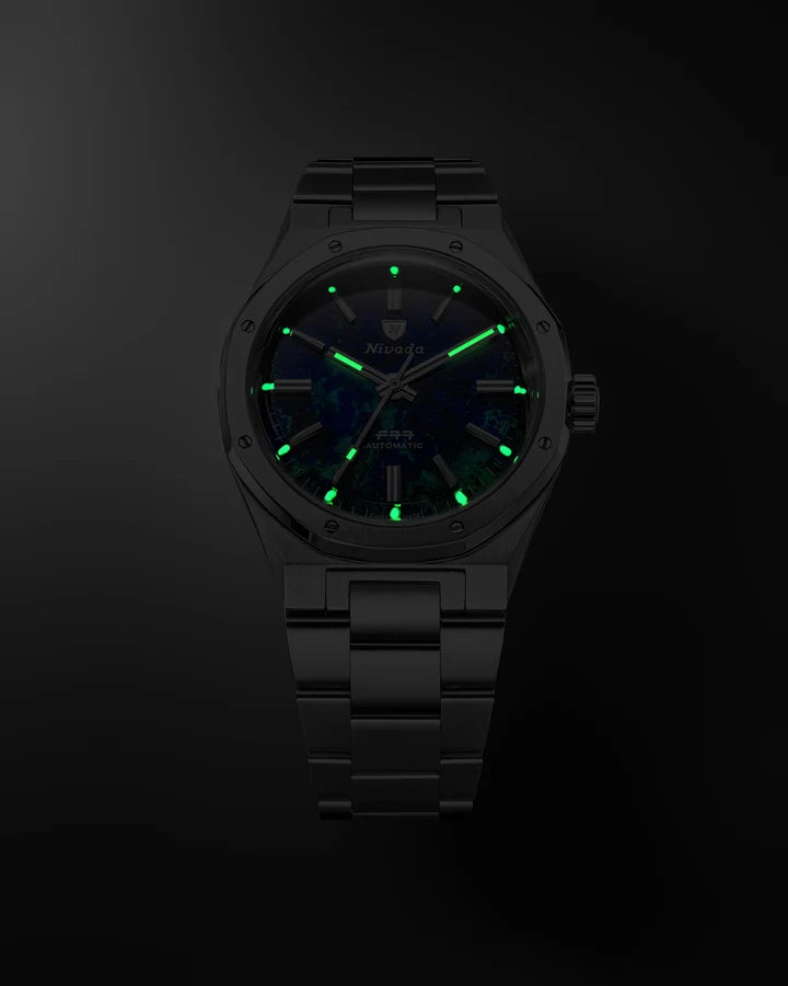 Nivada Grenchen F77 MK2 Azurite 100 Years 38mm 68056A77