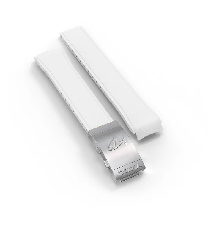 Doxa SUB 300T Rubber Strap with Deployment Clasp, White 840/879.10.23-RUBBB