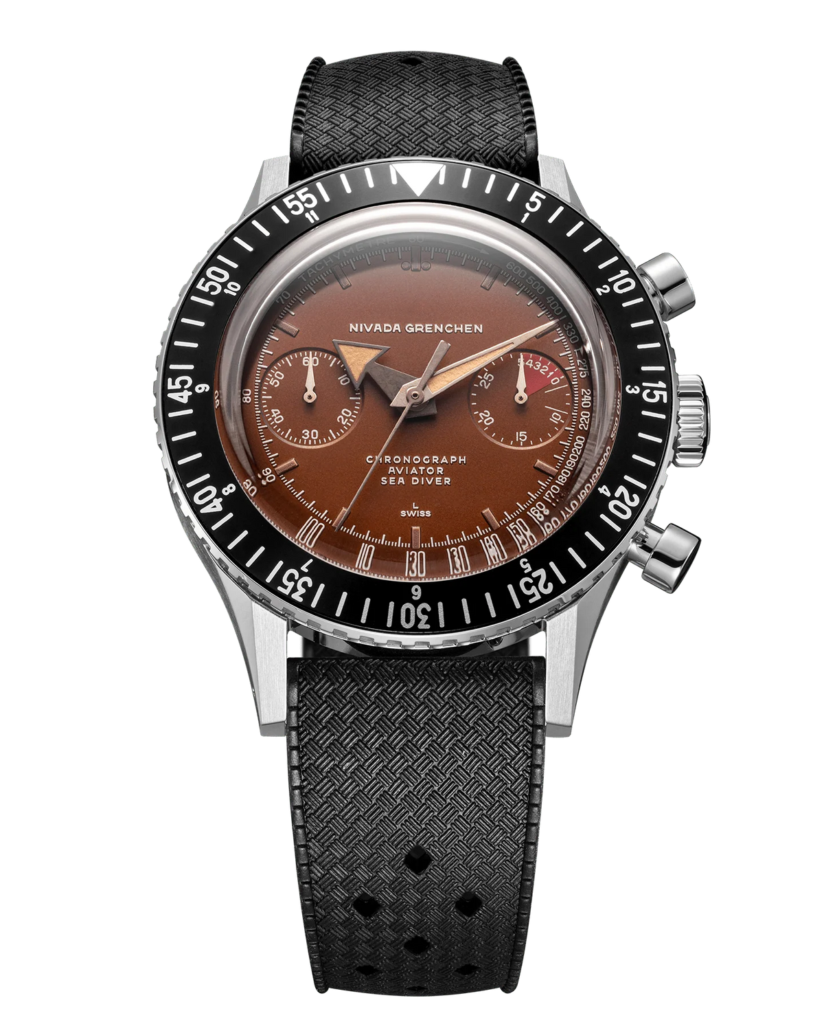 Nivada Grenchen Chronomaster Tropical Dial Broad Arrow 41mm 85141M01