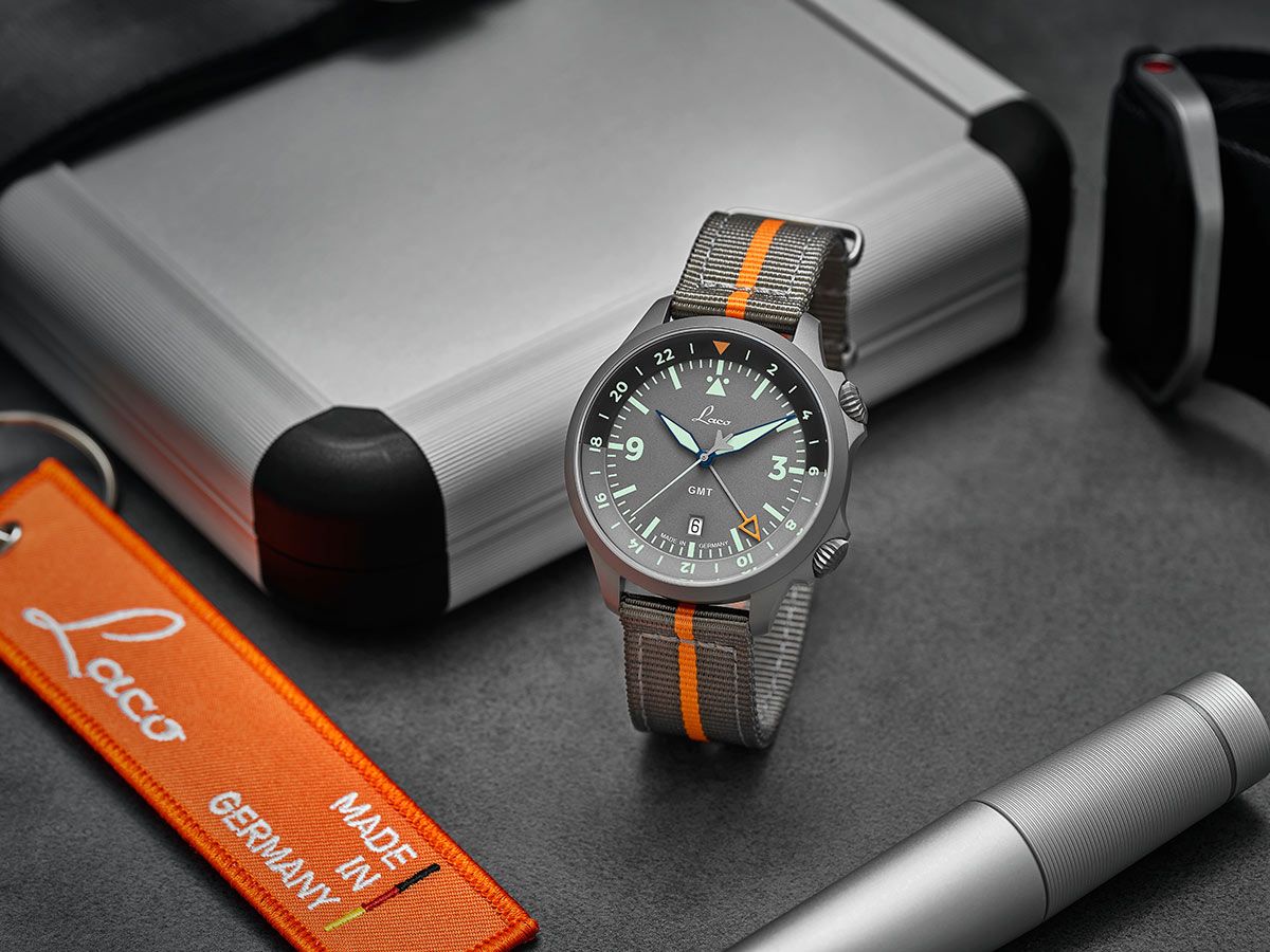 Laco Frankfurt 43mm GMT Grau Automatico 862121.2