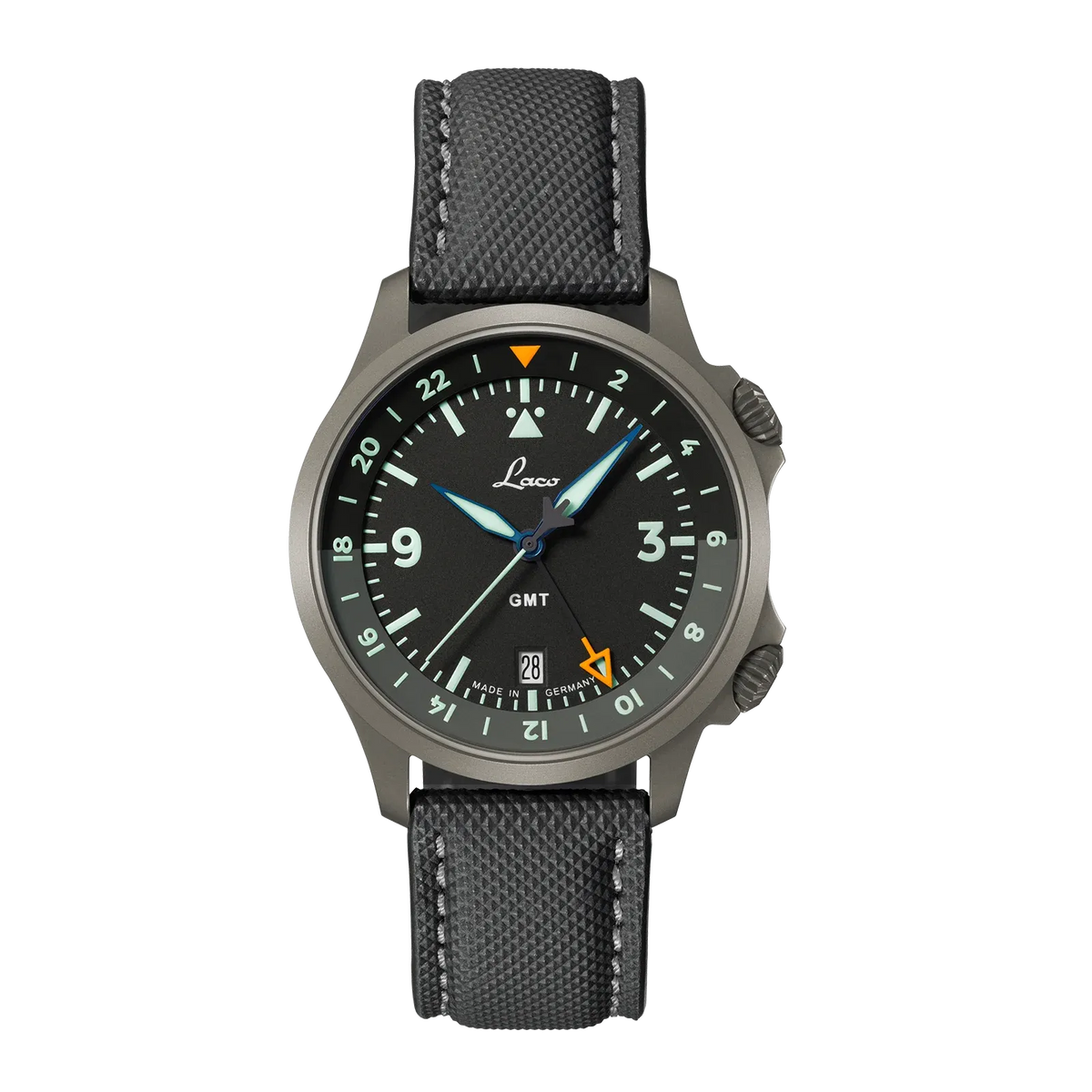 Laco Frankfurt 40mm GMT Schwarz Automatico 862187