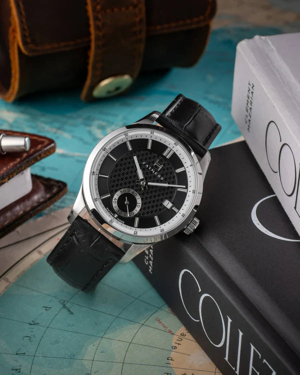 Fathers Always Custos - Orologio Small Seconds Automatico Swiss Made - Nero 38mm