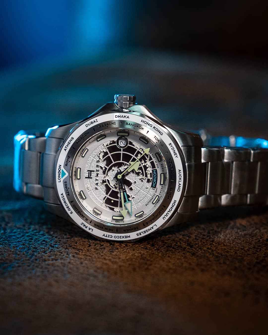 Montres Pères Globetrotter Blanc 40mm