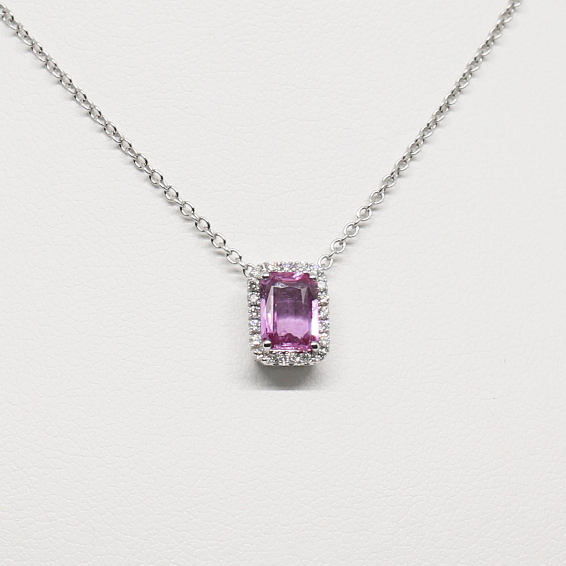 White gold necklace with pink sapphires and diamonds ct. 0.14 SALVINI 20094280