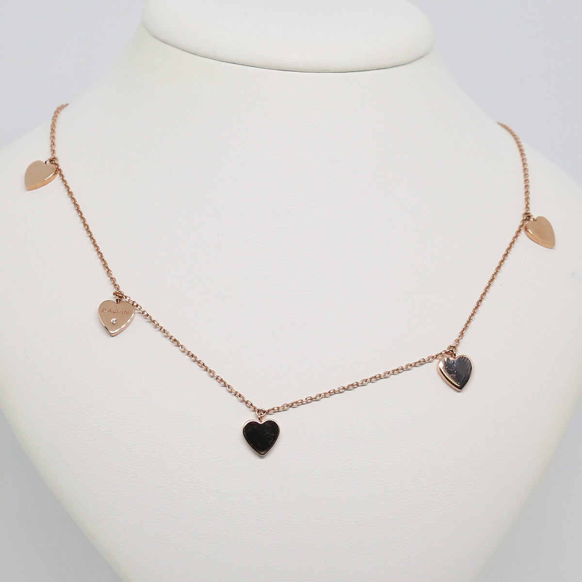 Rose gold necklace HEARTS 9kT WITH DIAMOND SALVINI 20087162