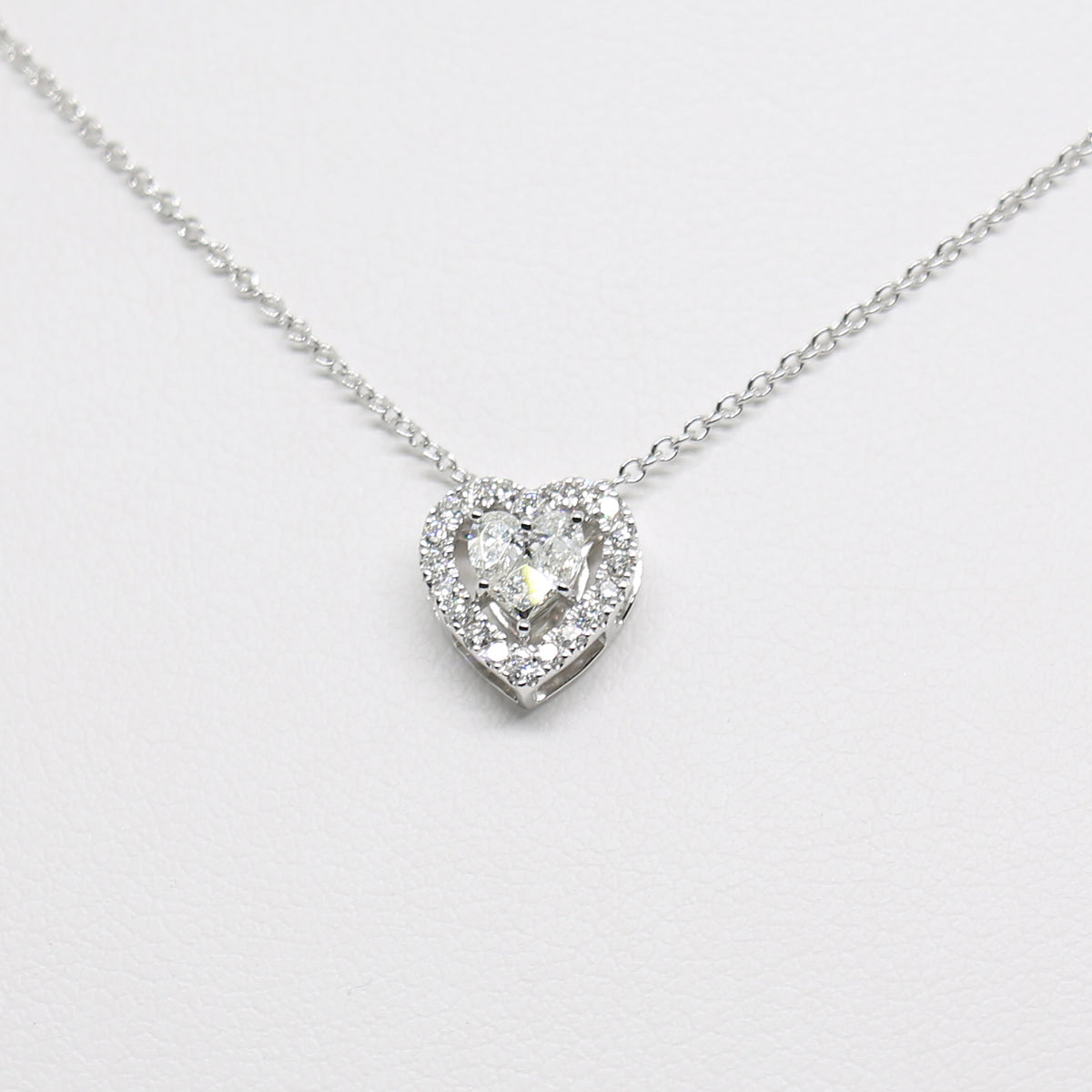 SALVINI 20085792 white gold HEART necklace with diamonds