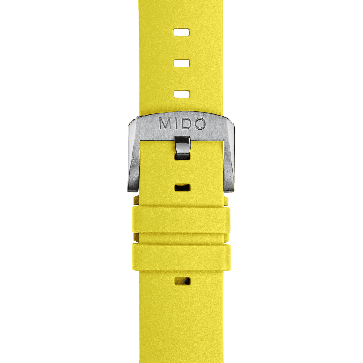 Mido Multifort Tv Big Date bracelet en caoutchouc jaune M852019019