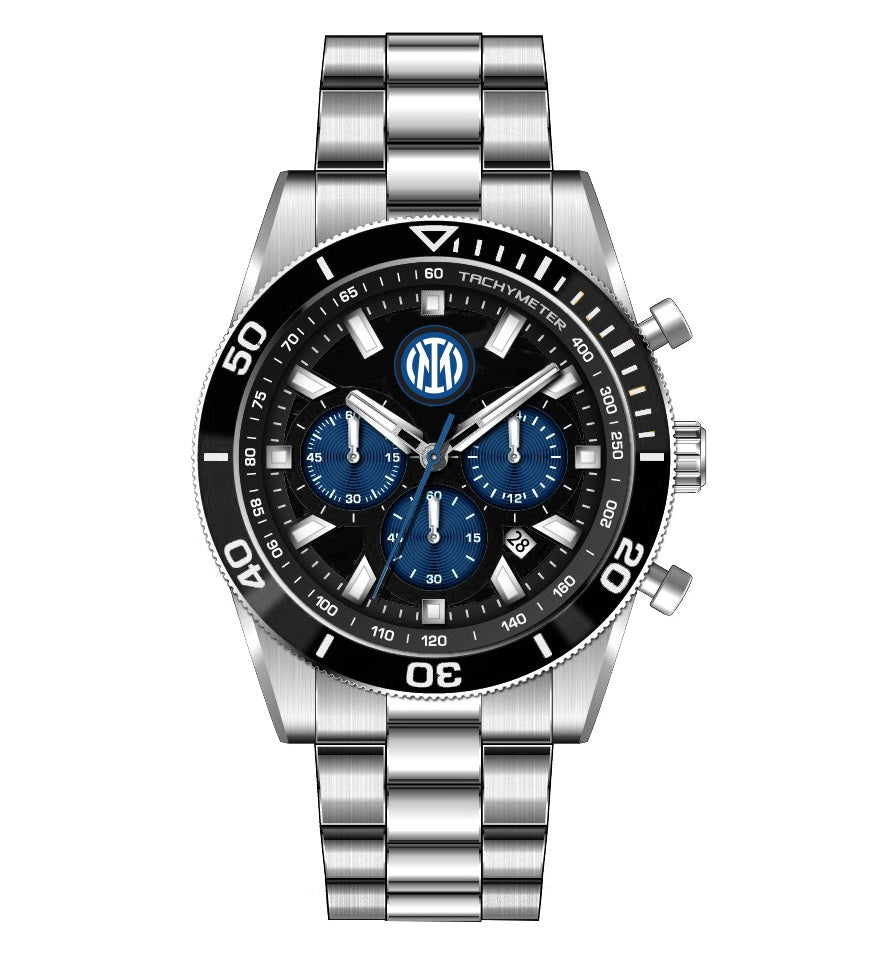 Orologio Ufficiale Inter FC Sport4, Cassa Nera 40mm, Impermeabile 100m, Quarzo Giapponese