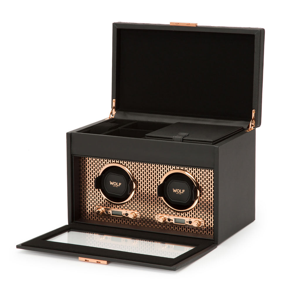 Axis Double Watch Winder With Storage