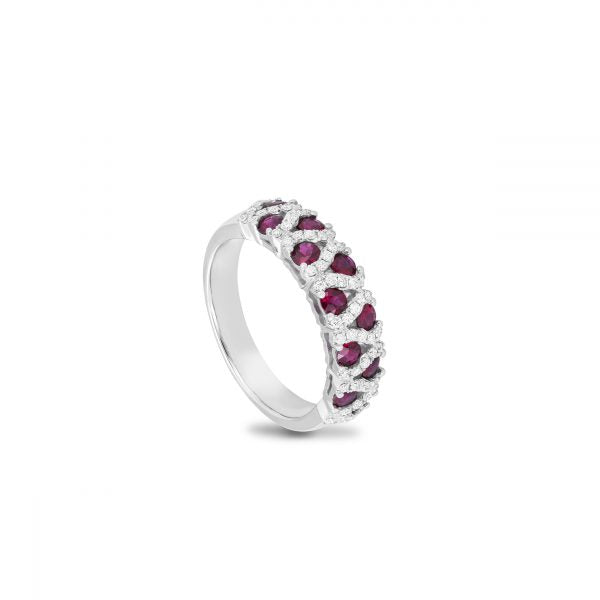 Anello Piero Milano oro 750 Diamanti e Rubini R8174AB2R