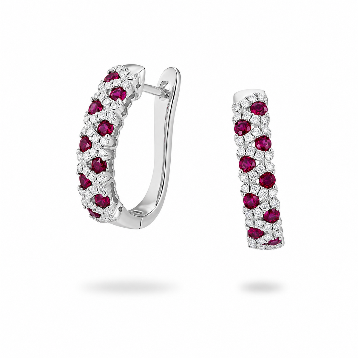 Orecchini Piero Milano oro 750 Diamanti e Rubini R8174RB2R