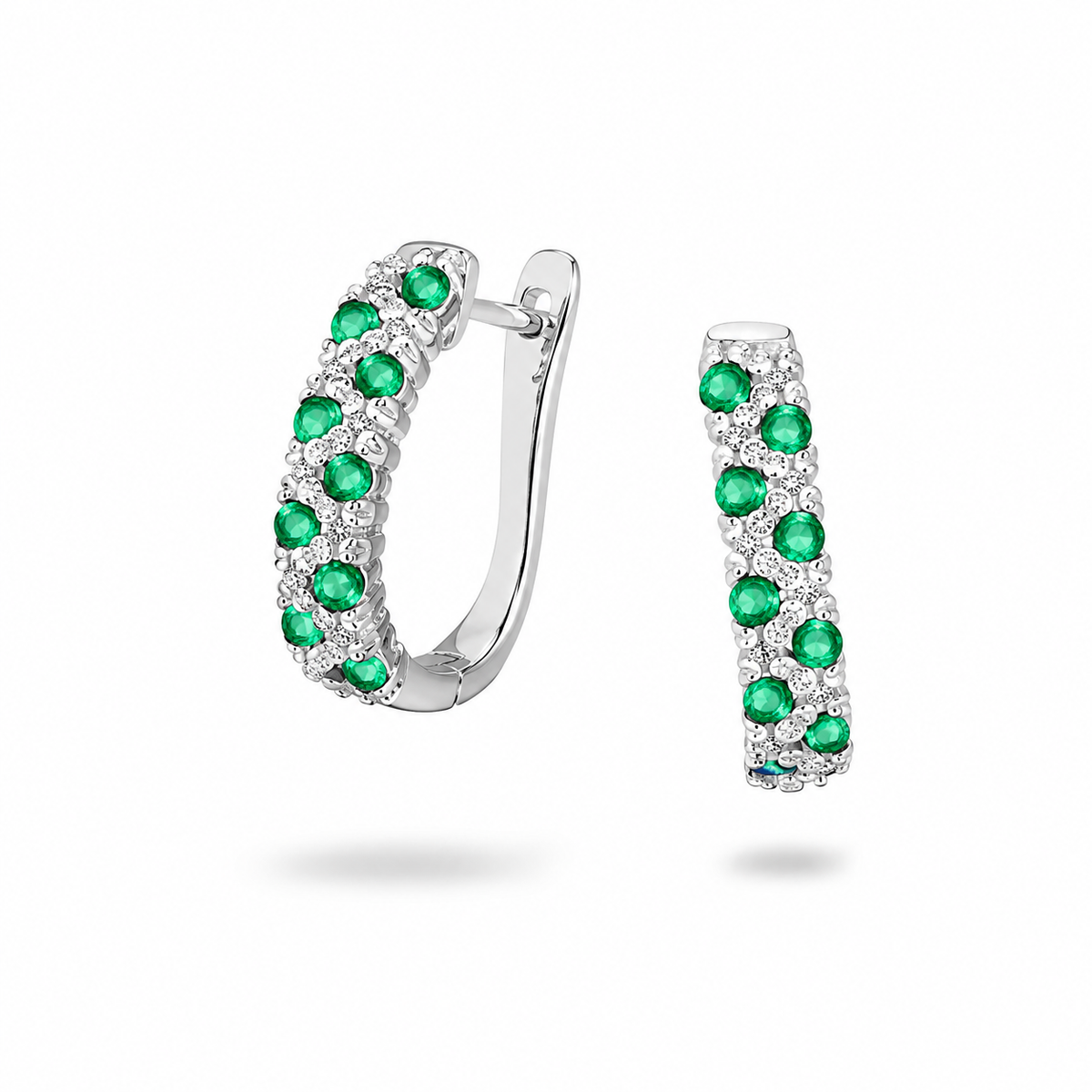 Piero Milano 750 Gold Diamond and Emerald Earrings R8174RB2S