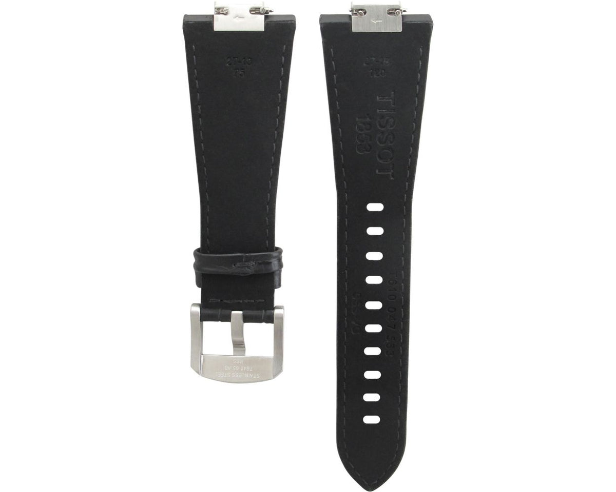 Original Tissot PRX schwarzes Lederarmband T600047562