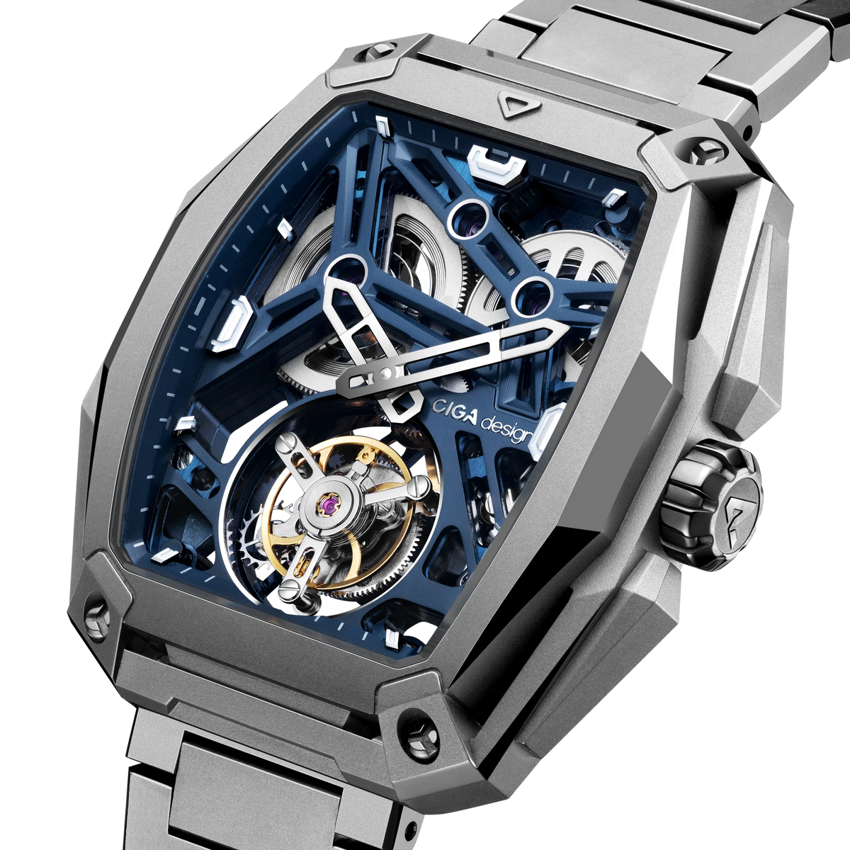 CIGA design Advanced Skeleton Complication Watch Hunter · Tourbillon Blue